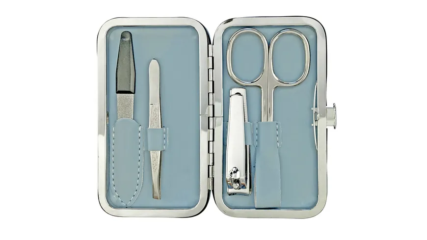 Rahmenmaniküre Etui, 4-teilig, Hellblau Hellblau