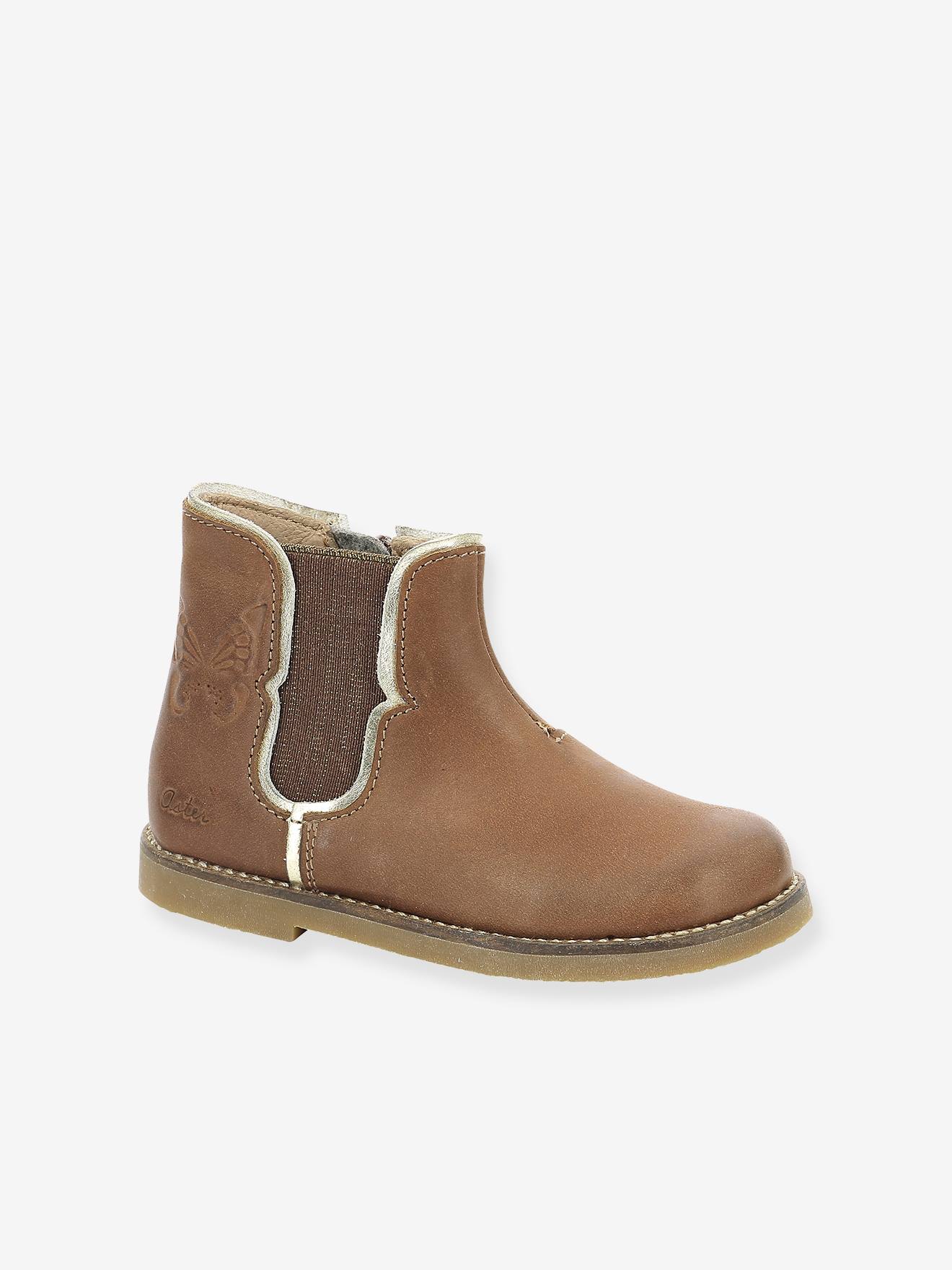 Boots en cuir fille Sarmille ASTER® bordeaux