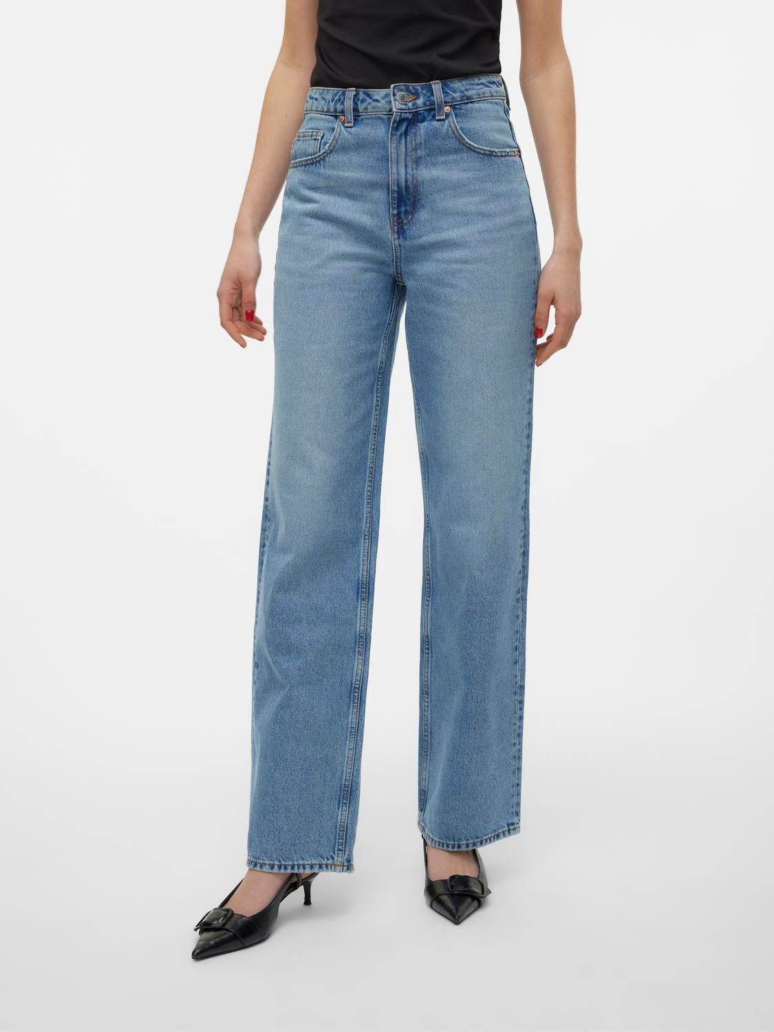 VMRYLEE Hohe Taille Gerade geschnitten Jeans