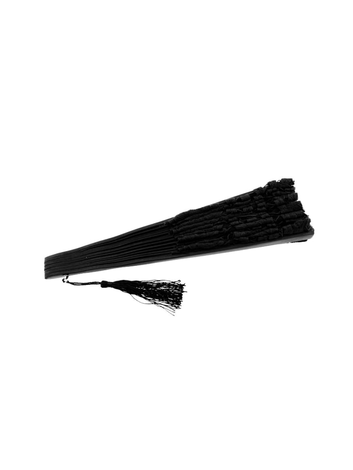 COFI 1453 Handgemachte elegante Fächer mit Spitze für besondere Anlässe in Schwarz günstig kaufen onesize
