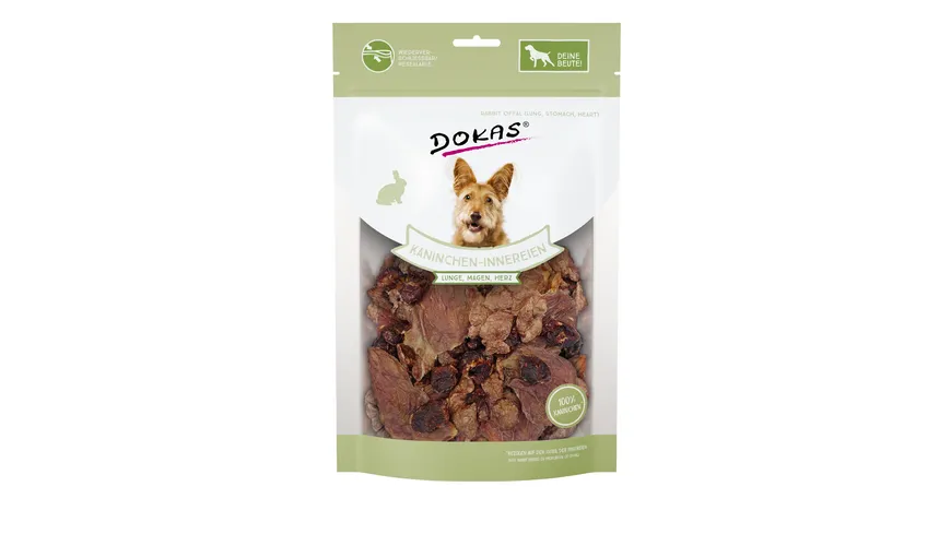 Dokas Hundesnack Kaninchen-Innereien (Magen, Lunge, Herz) 100 g