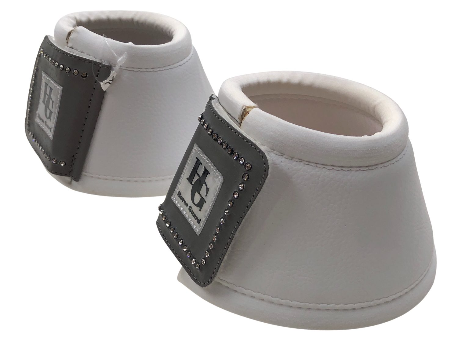 Horse Guard Hufglocken Horse Guard 2er Set Hufglocken Spring Ballenschutz Klett Strass weiß s