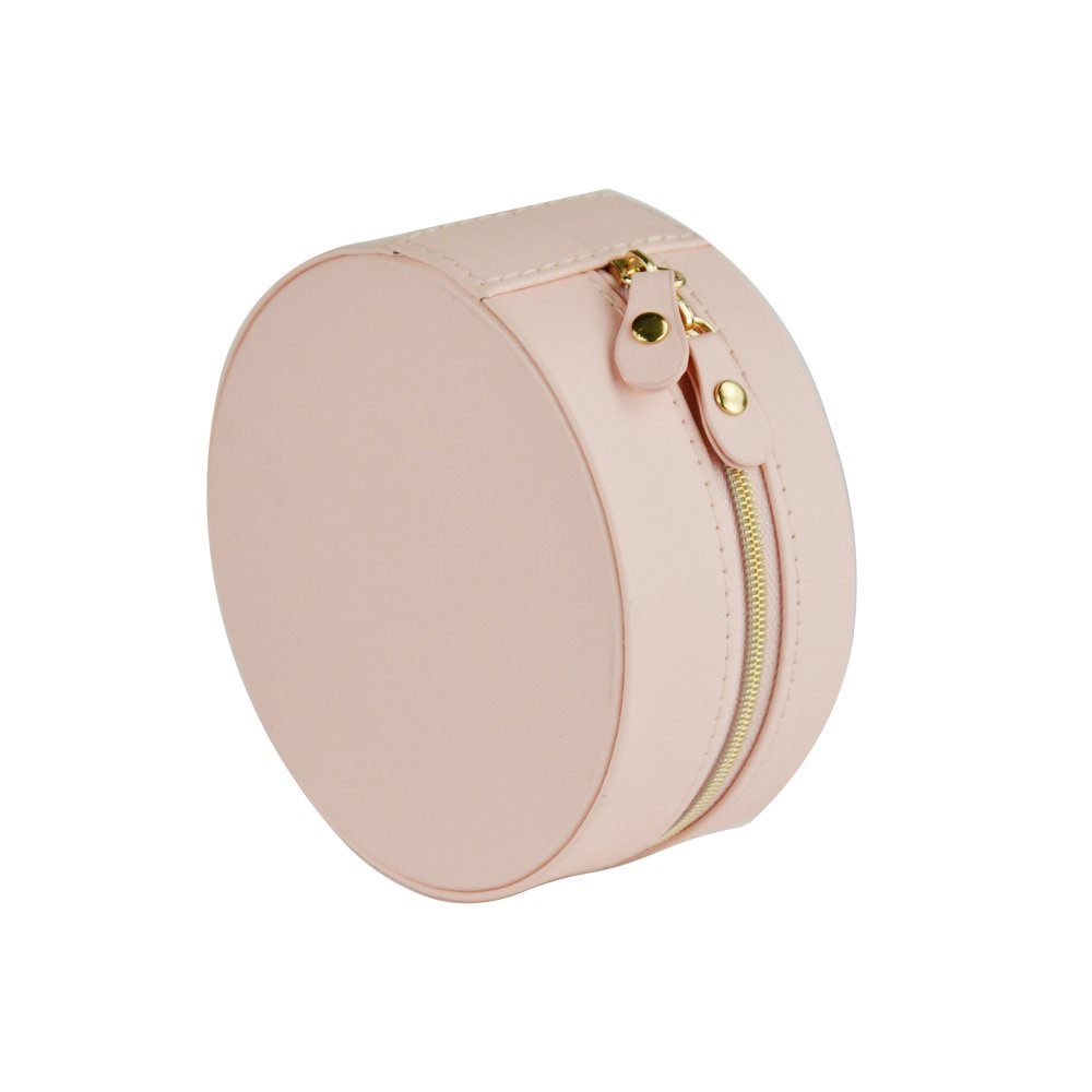 AdelDream Schmuckkasten YY-J04, Schmuckorganizer für Ringe, Ohrringe, Halsketten, Armbänder, Leder-Schmuck-Geschenkbox mit Spiegel für Mädchen und Frauen