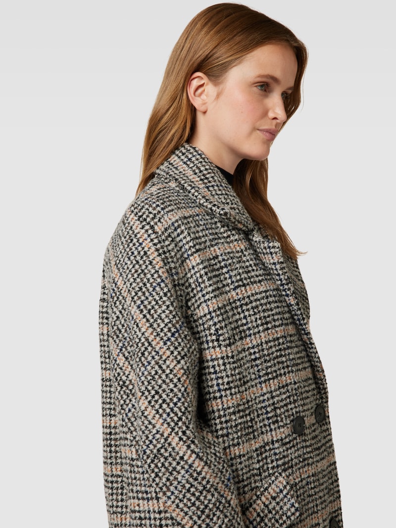 Mantel mit Glencheck-Muster Modell 'NEW ELEMENT' in schwarz