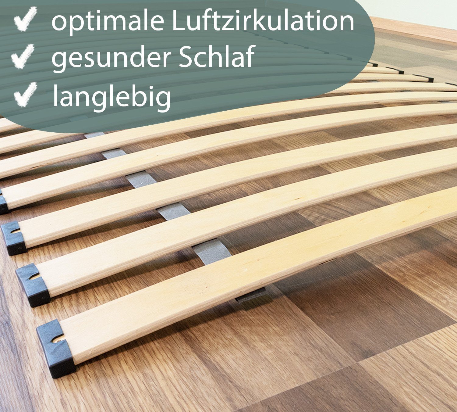 Rollrost Comfort Plus I GRATIS Lieferung, Alcube, Kopfteil nicht verstellbar, Fußteil nicht verstellbar, Rolllattenrost 80x160 cm, Lattenrost Holzlatten