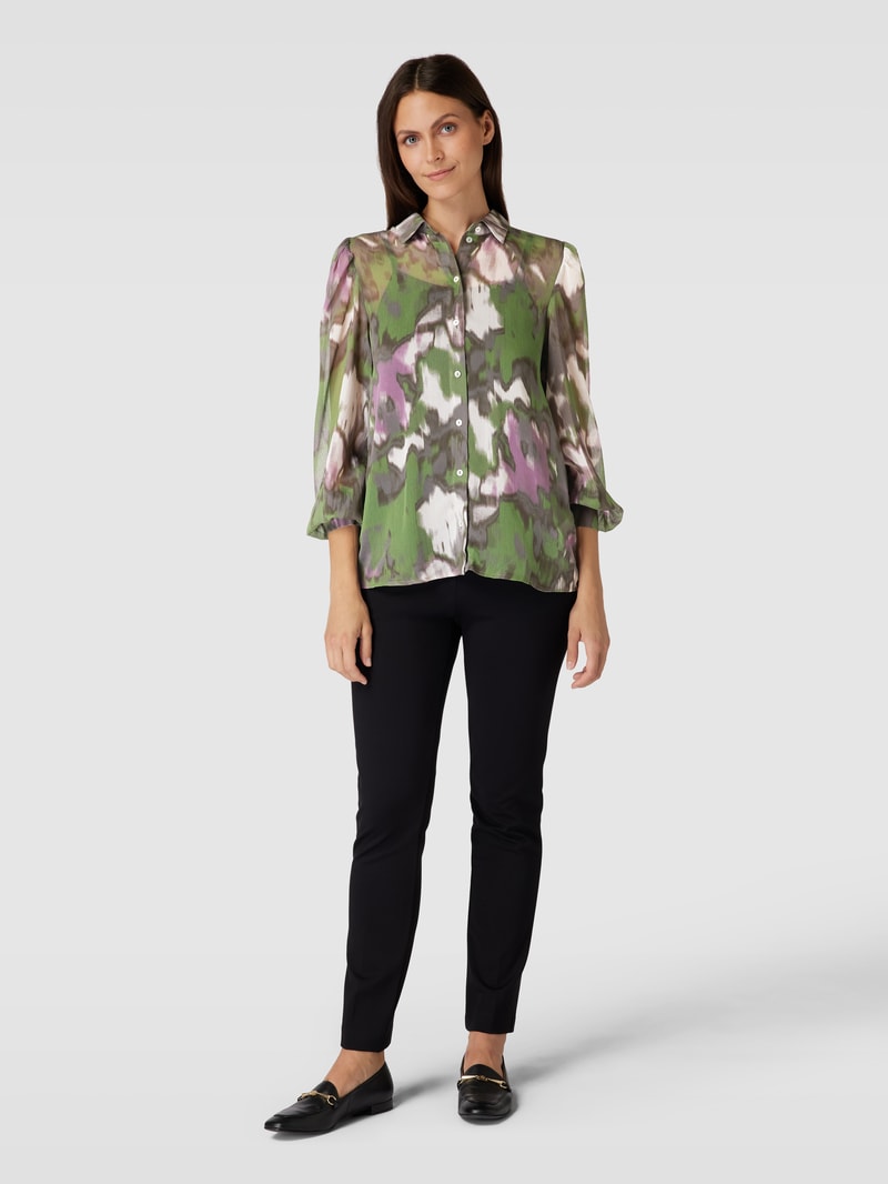 Bluse mit Allover-Muster in grasgrün