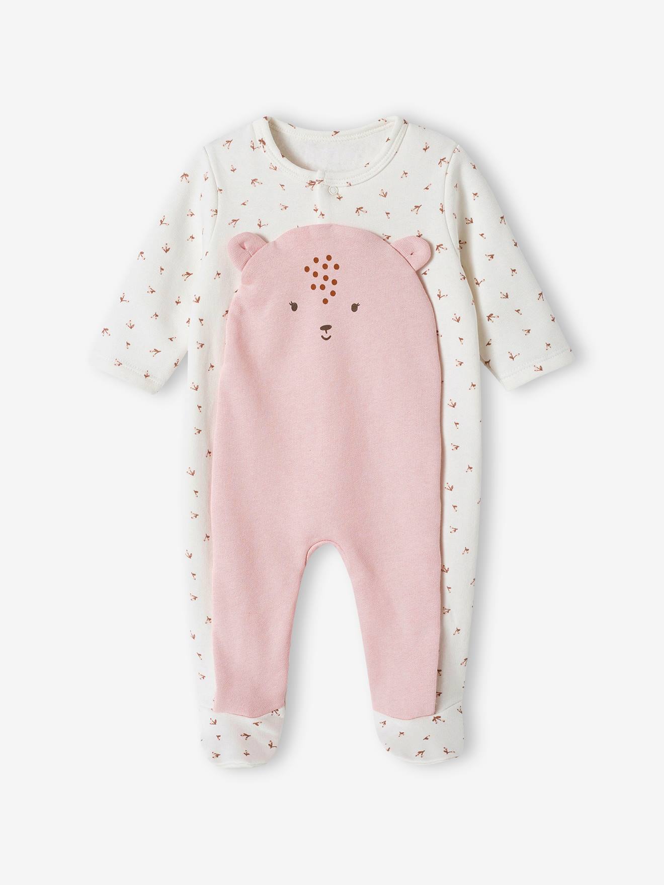 Vertbaudet Baby Strampler mit großer Windelöffnung Oeko-Tex - wollweiß