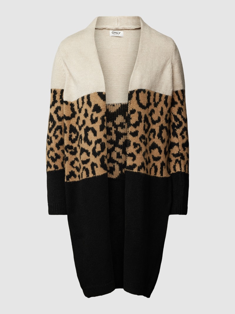 Cardigan mit Allover-Muster Modell 'JADE' in schwarz