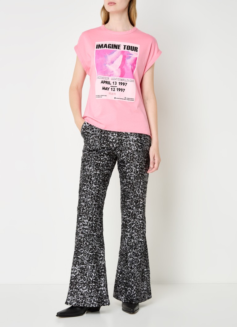 Zadig&Voltaire Cecilia T-shirt with print and rhinestones