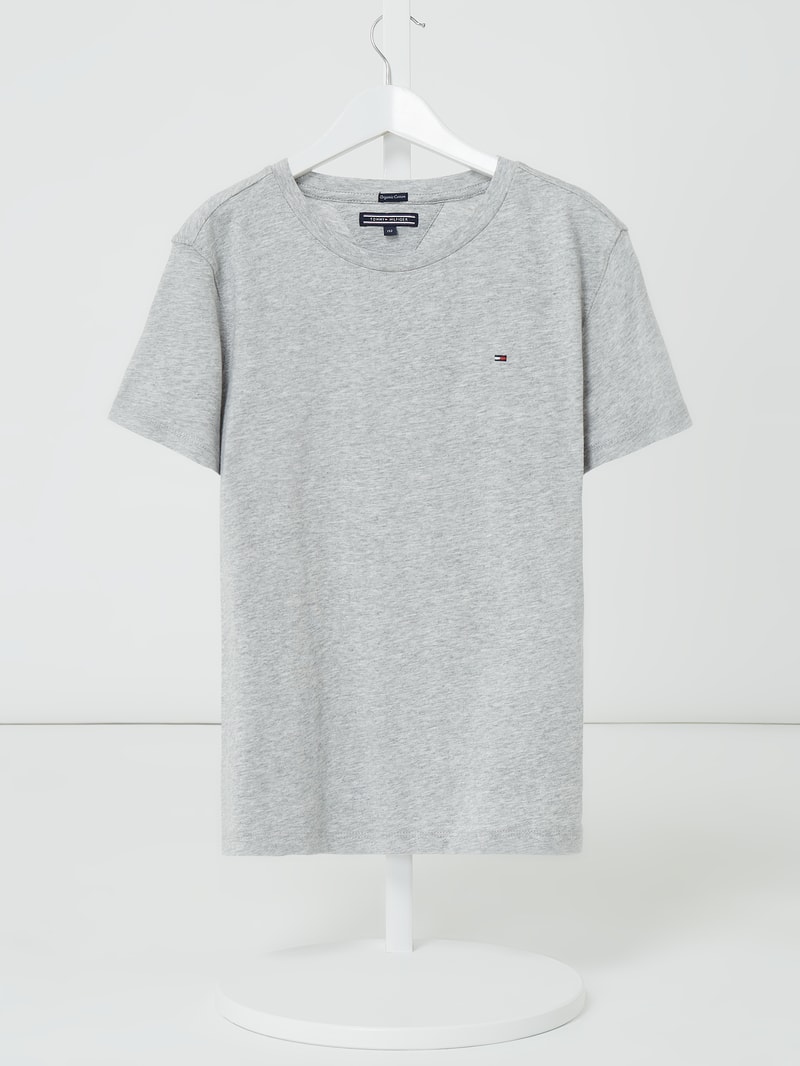 T-Shirt aus Bio-Baumwolle in mittelgrau meliert