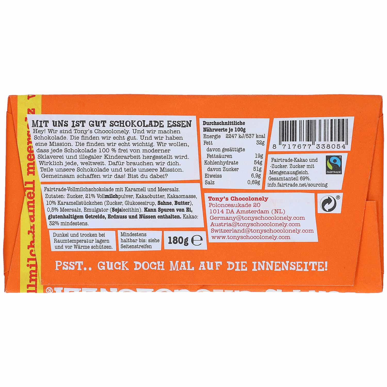 Tony's Chocolonely Vollmilchschokolade Karamell Meersalz 180g