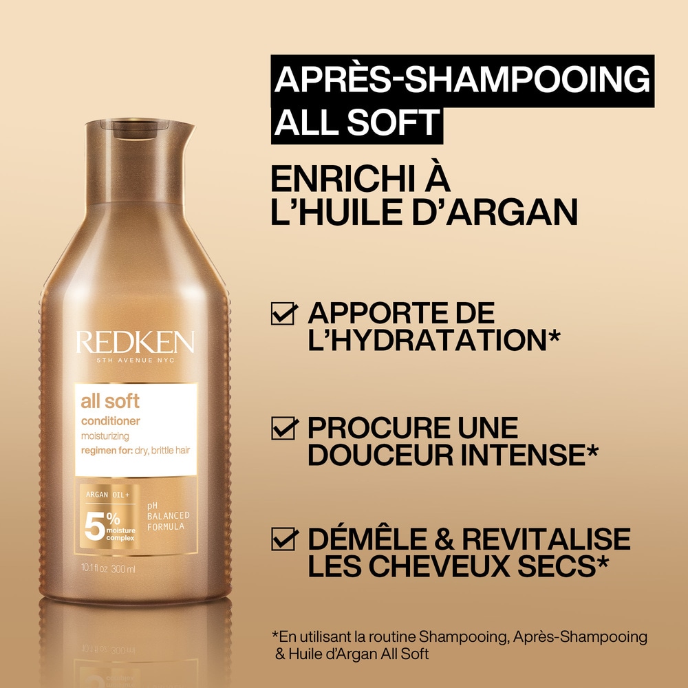 Redken All Soft Après-shampoing hydratant cheveux secs et rêches