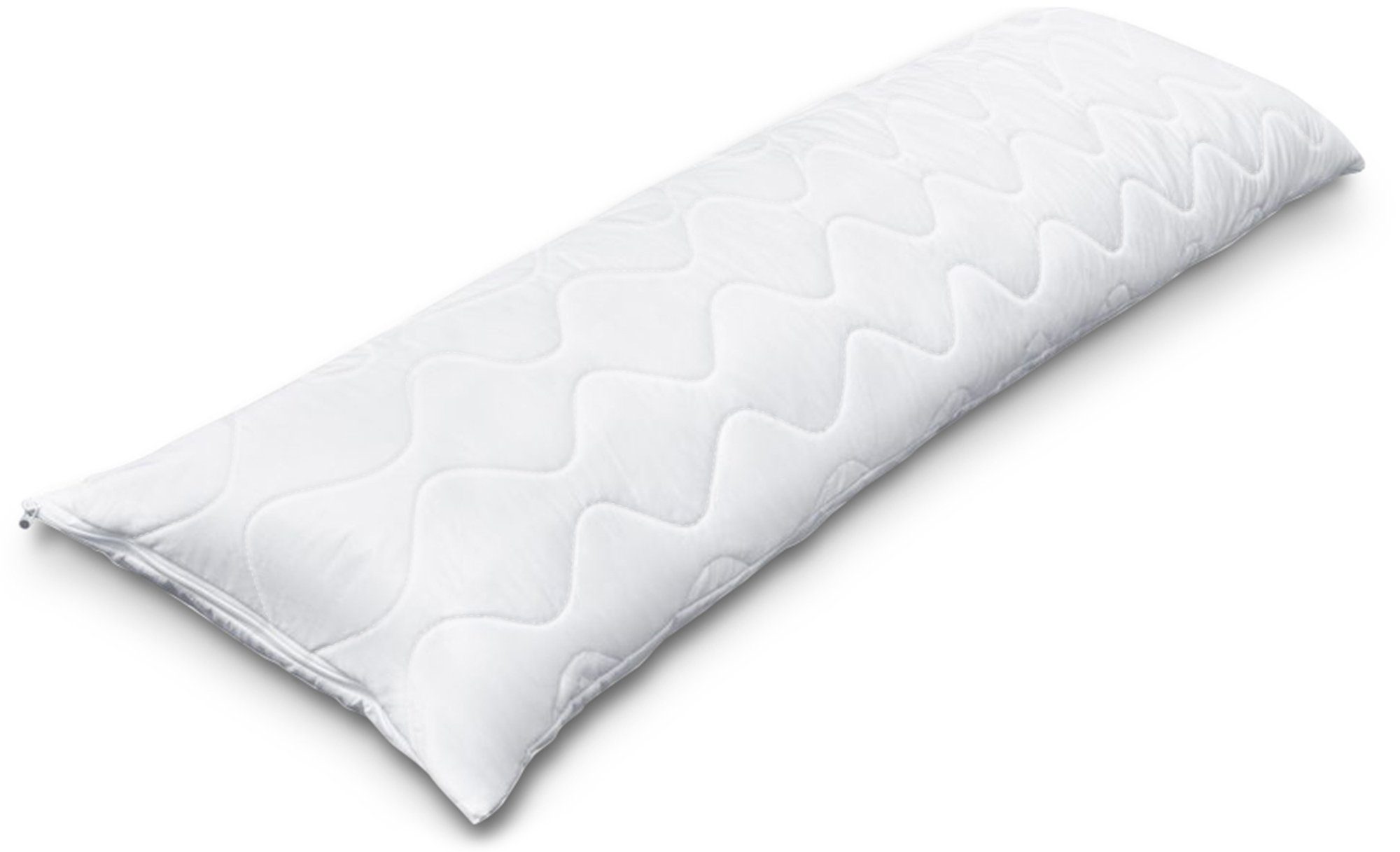 Siebenschläfer Seitenschläferkissen Siebenschläfer Seitenschläferkissen mit Mikrofaserfüllung (40x145cm), 1 Stück, Nachfüllbar, Waschbar bei 95°C, Stillkissen, Made in EU