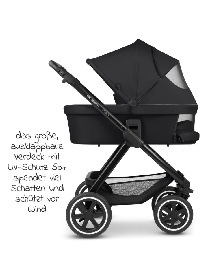ABC-Design Kombi-Kinderwagen Samba - inkl. Babywanne & Sportsitz in schwarz günstig kaufen onesize