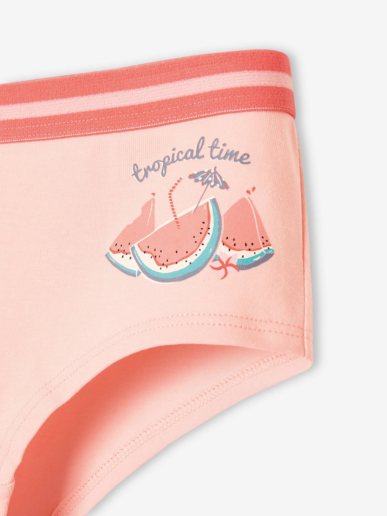 Lot de 5 shorties fruits fille pêche