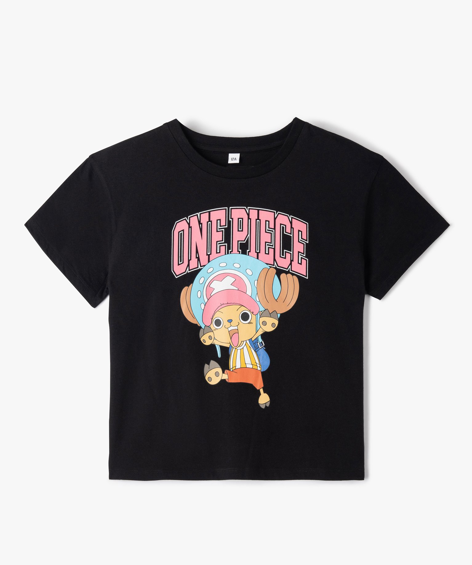 Tee-shirt fille à manches courtes coupe ample - One Piece noir | GEMO