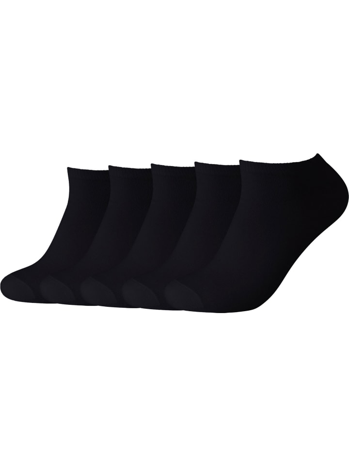 camano Baumwolle Unisex-Sneaker-Socken 5 Paar in schwarz günstig kaufen