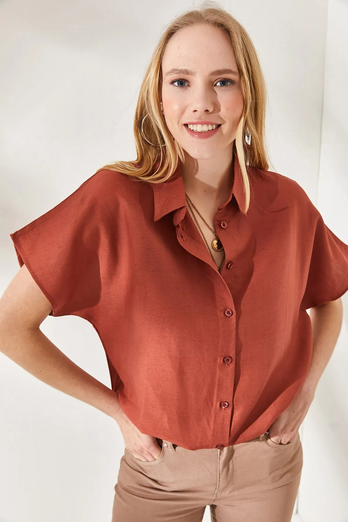 Olalook  Hemd - Orange - Oversized