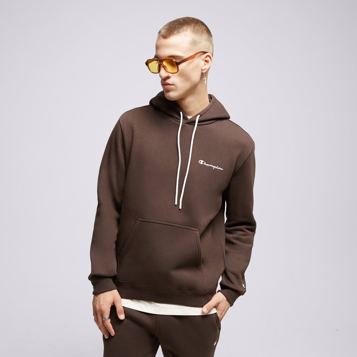 CHAMPION HOODIE HOODED SWEATSHIRT Braun