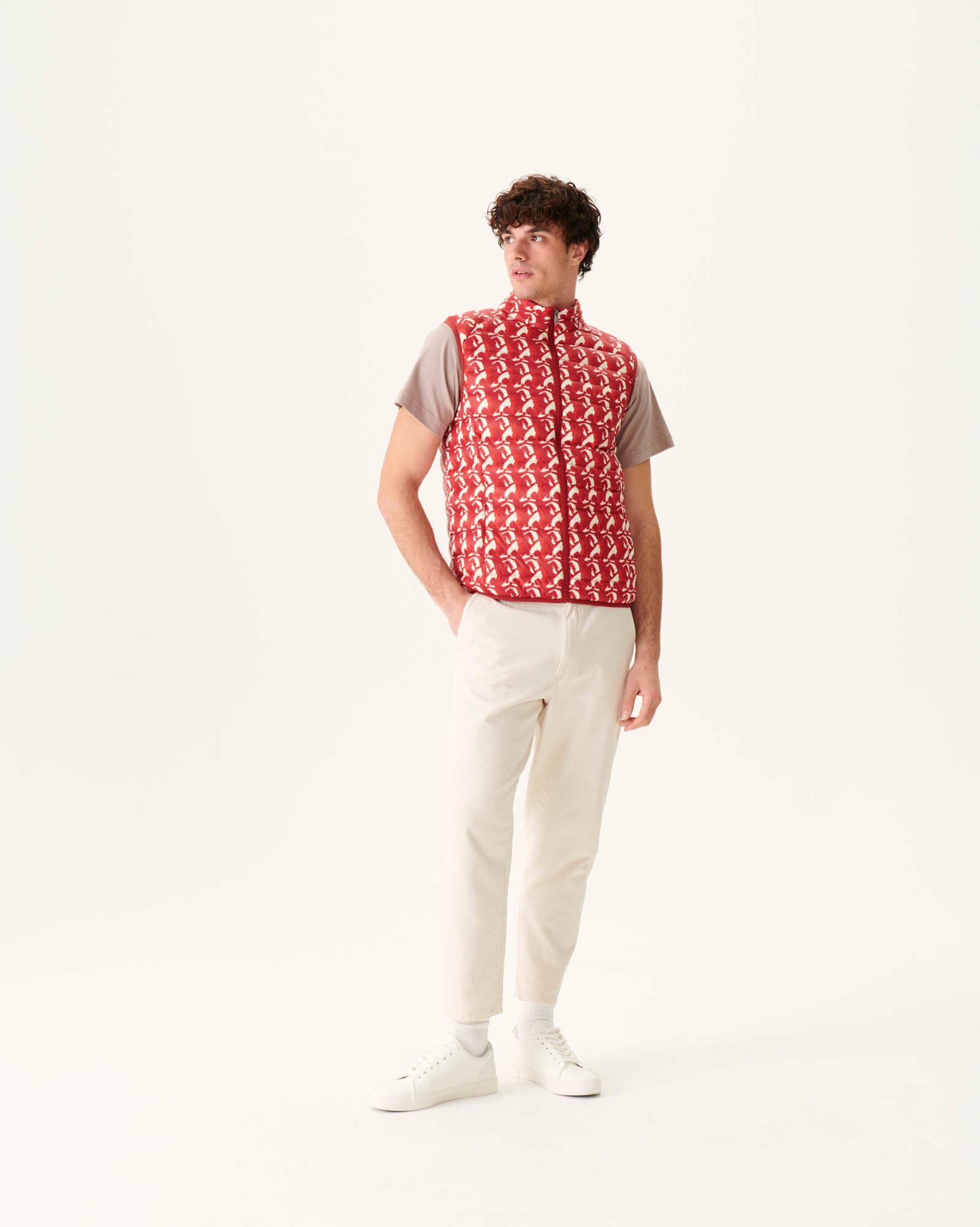 Doudoune sans manches Monogram rouge vif Tom