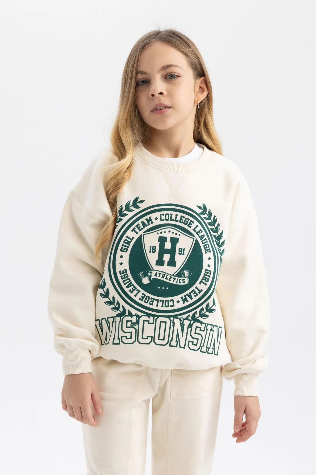 DeFacto  Dickes Mädchen-Sweatshirt in Oversize-Passform mit Rundhalsausschnitt und weicher, flauschiger Innenseite