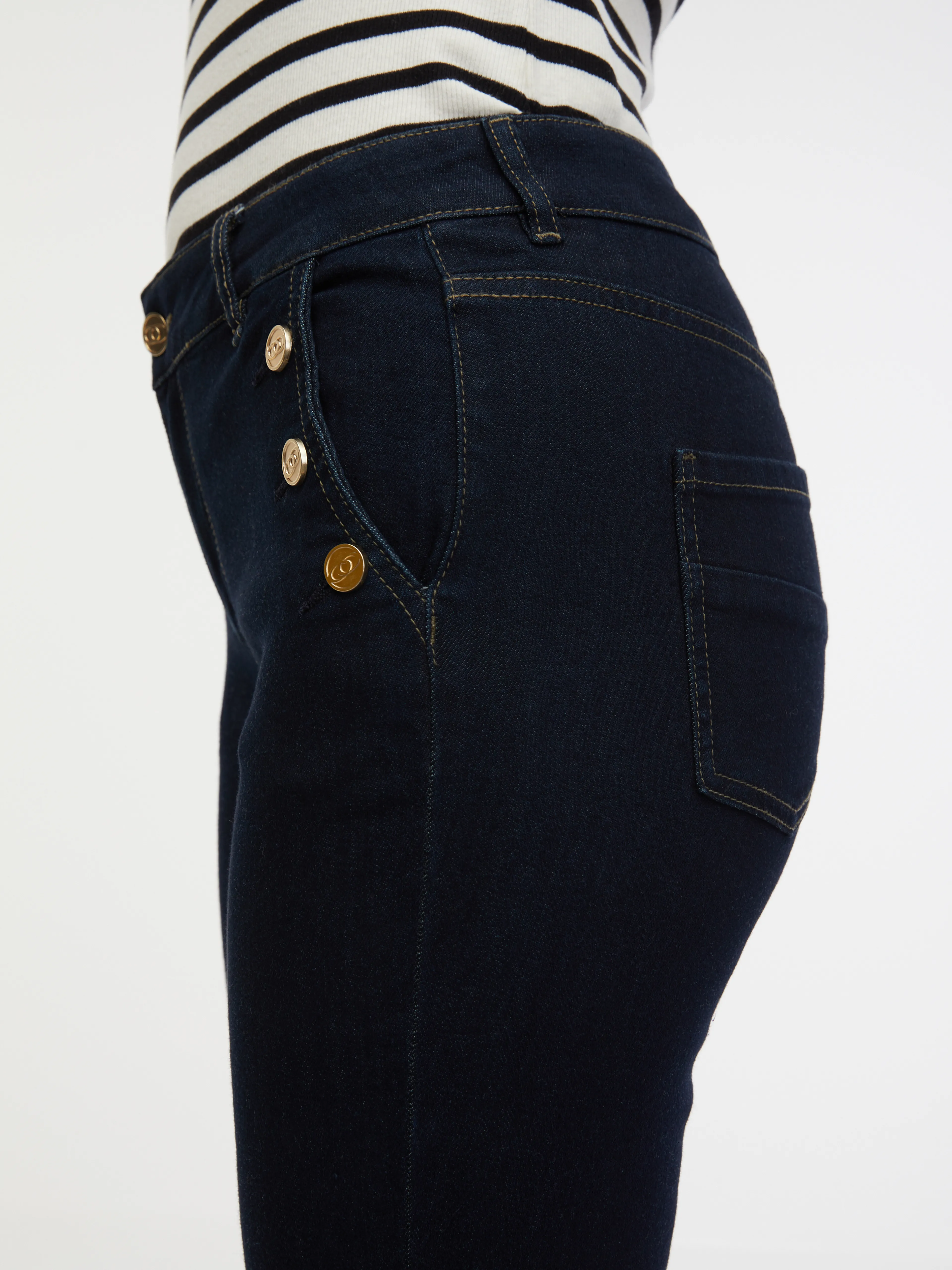 Dunkelblaue Damen-Straight-Fit-Jeans ORSAY