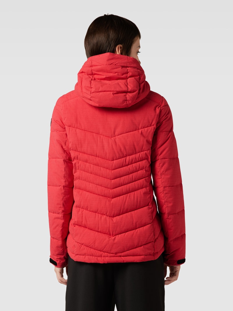 Steppjacke mit Kapuze in koralle