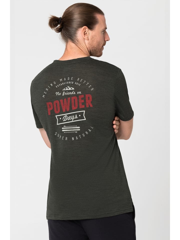 super.natural Merino T-Shirt M POWDER DAYS TEE in dunkelgrau günstig kaufen S