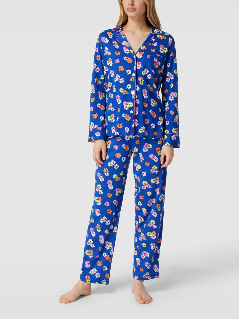 Pyjama mit Muster in marineblau