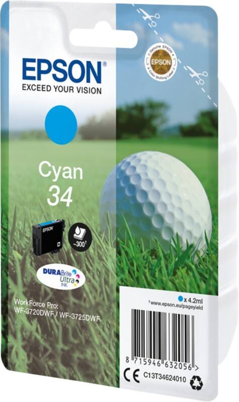 Epson 34 Original Tintenpatrone C13T34624010 Cyan