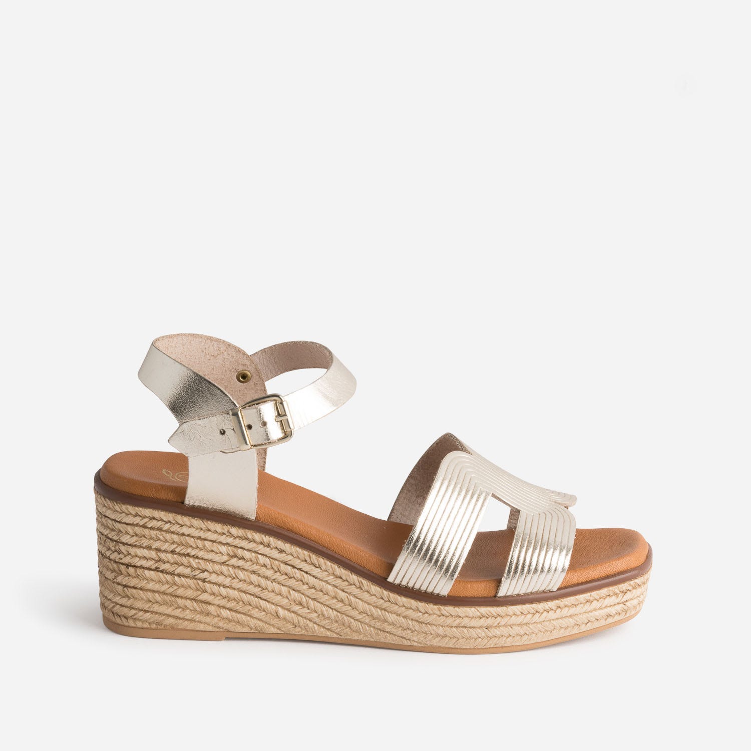 Sandale dorée éco-conçue en cuir