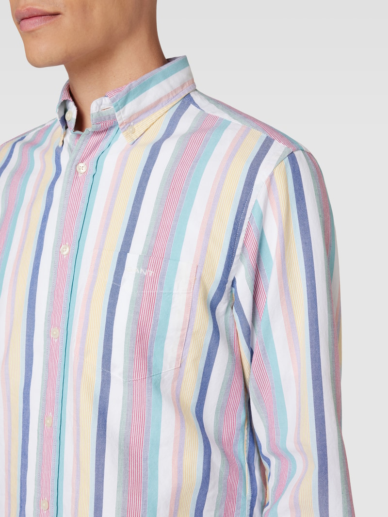 Freizeithemd mit Streifenmuster Modell 'OXFORD' in blau