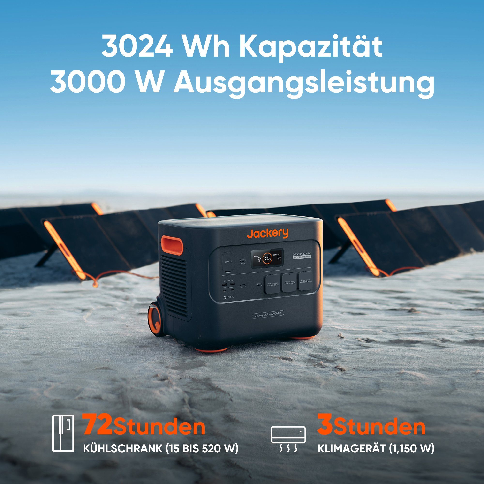 Jackery Stromgenerator Explorer 3000 Pro Tragbare Powerstation 3024Wh, 3,00 in kW, (1-tlg)