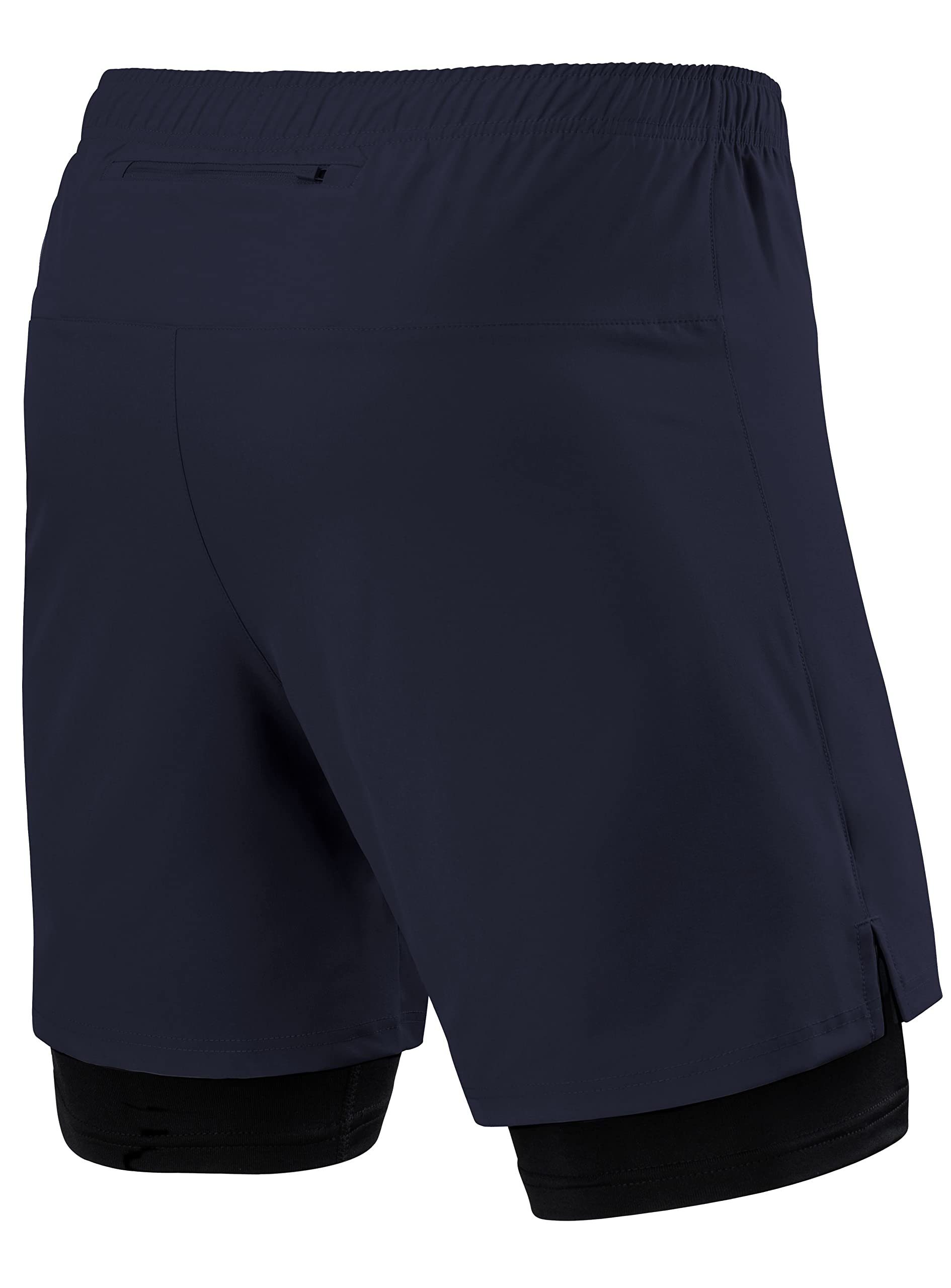 TCA Trainingsshorts TCA Herren 2-in-1 Laufhose, Dunkelblau/Schwarz