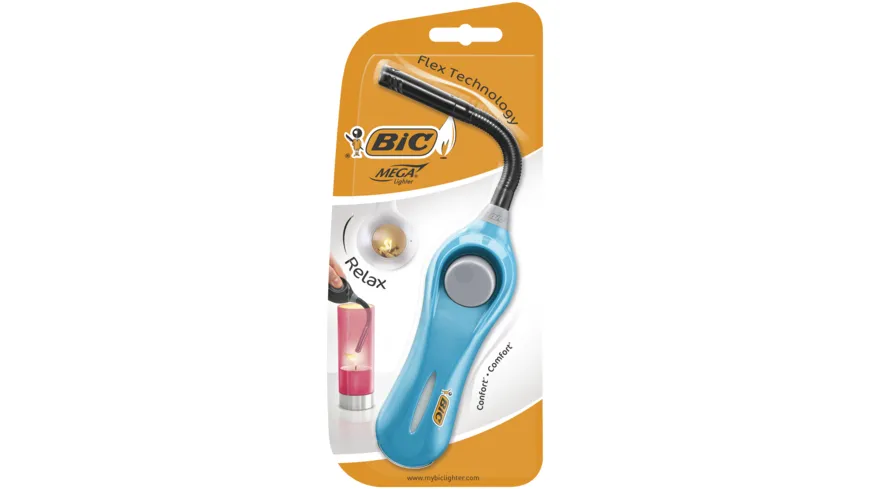 BIC Megalighter Flex Relax Multifunktionsfeuerzeug - Schwarz oder Blau 1er Pack