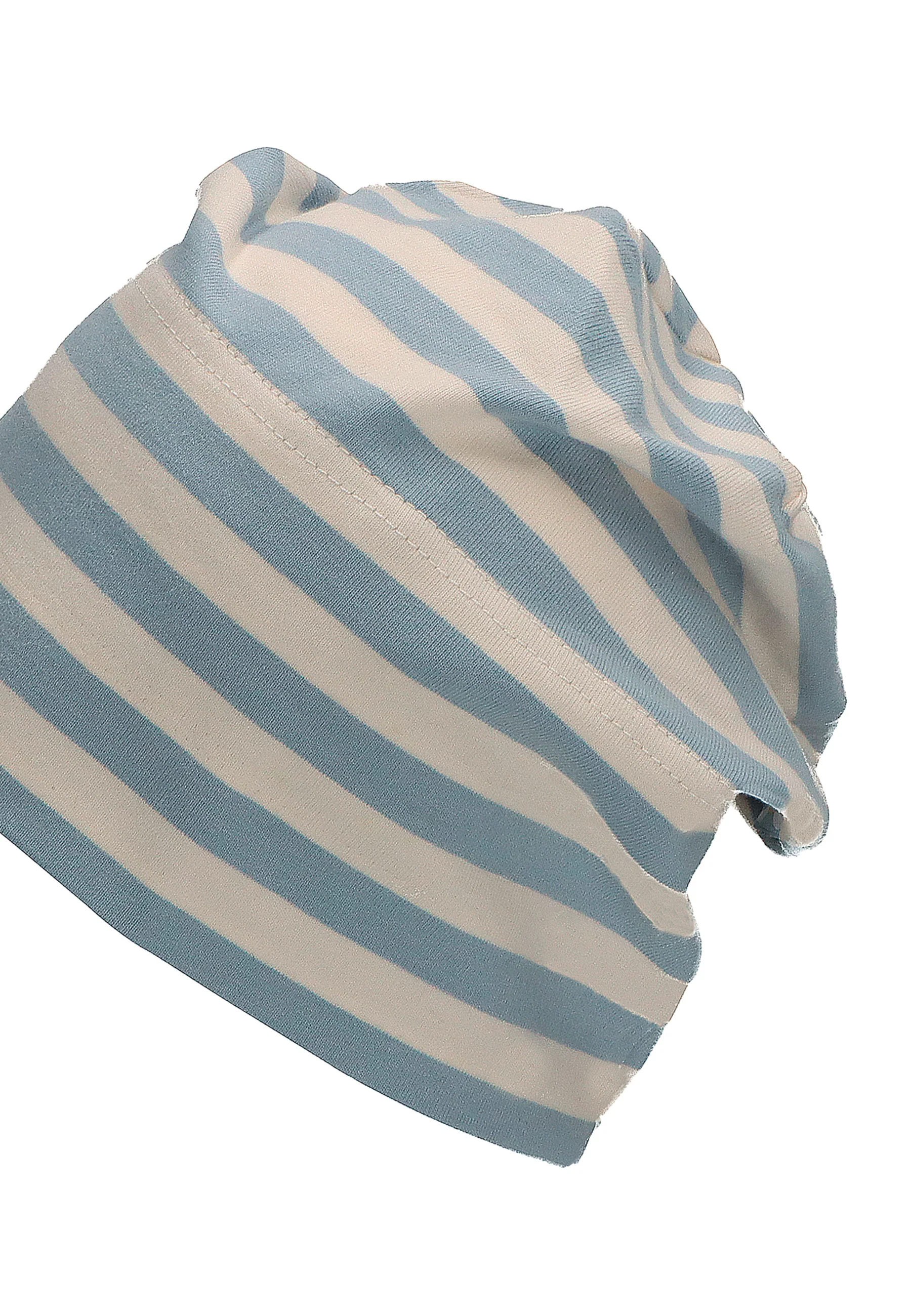 GOTS Slouch-Beanie aus Jersey (Bio) mit Streifen