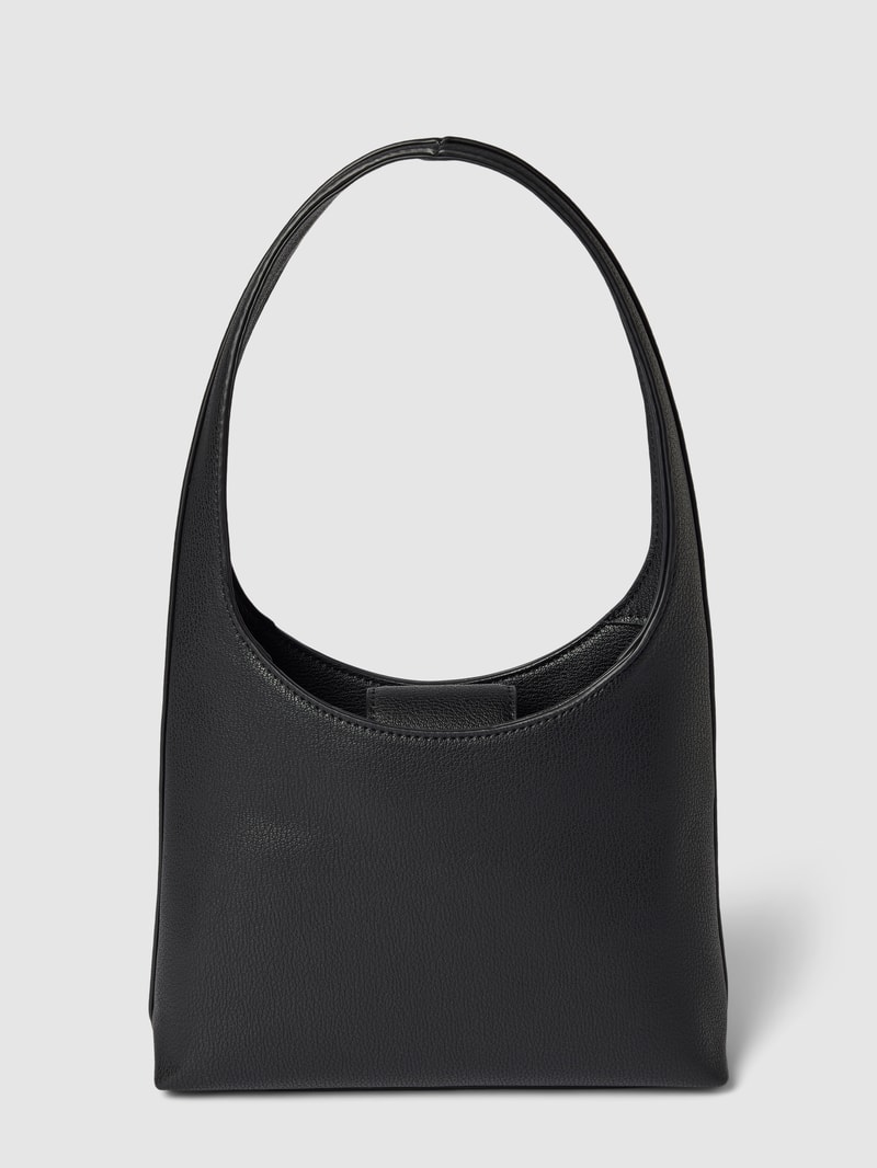 Schultertasche mit Label-Applikation Modell 'MINIMAL MONOGRAM' in black