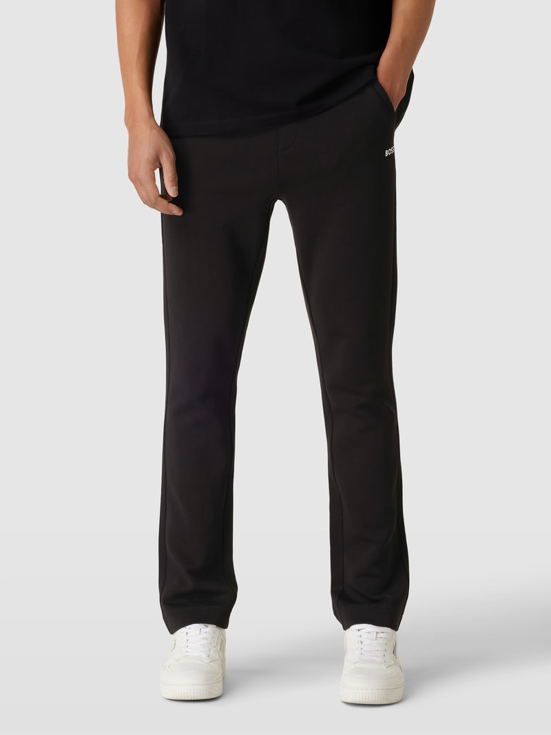 Sweatpants mit Label-Stitching Modell 'Hadim' in schwarz