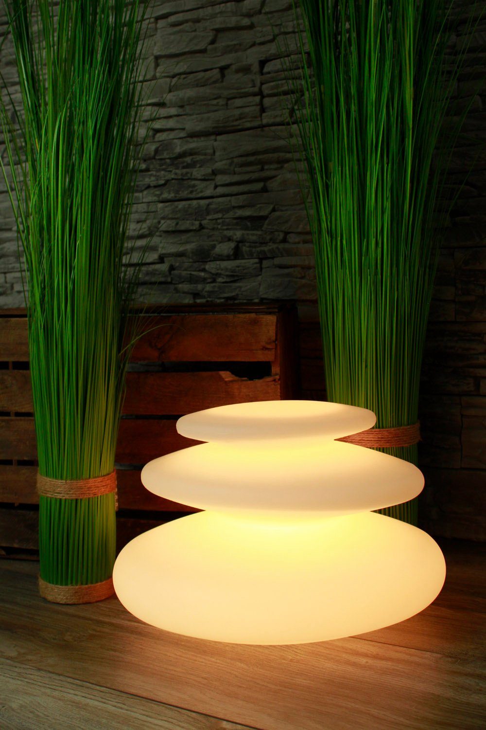 Arnusa Kugelleuchte Flatstones mobile Lampe, Dimmfunktion, LED fest integriert, 16 Leuchtfarben per Fernbedienung wählbar, mit Fernbedienung und Farbwechsel, Akku-Funktion