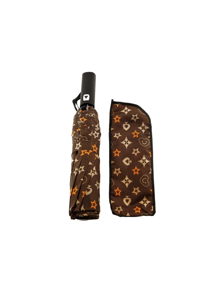 COFI 1453 Taschenschirme mit Schutzhülle – stilvoll & robust gegen Wind in Braun günstig kaufen onesize