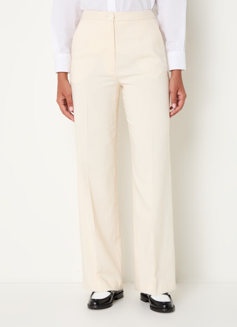Calça Claudie Pierlot Pisto de cintura alta e corte reto com bolsos laterais.