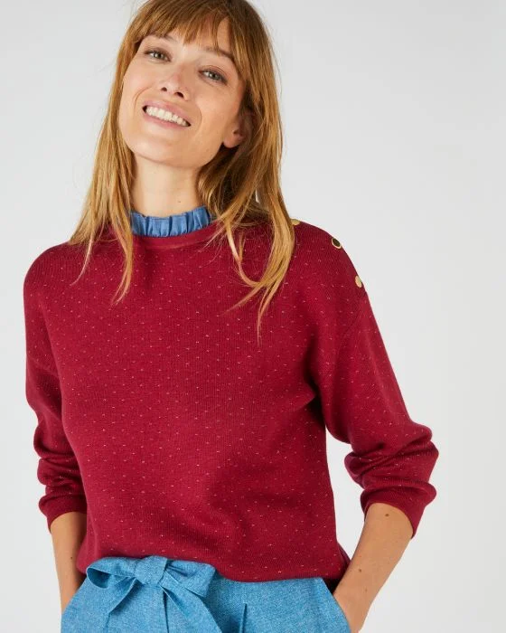 Pull jacquard chaud col volanté Thermolactyl