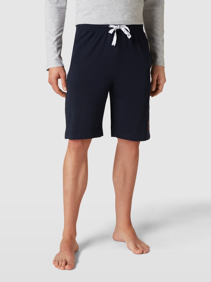 Sweatshorts in melierter Optik in marineblau