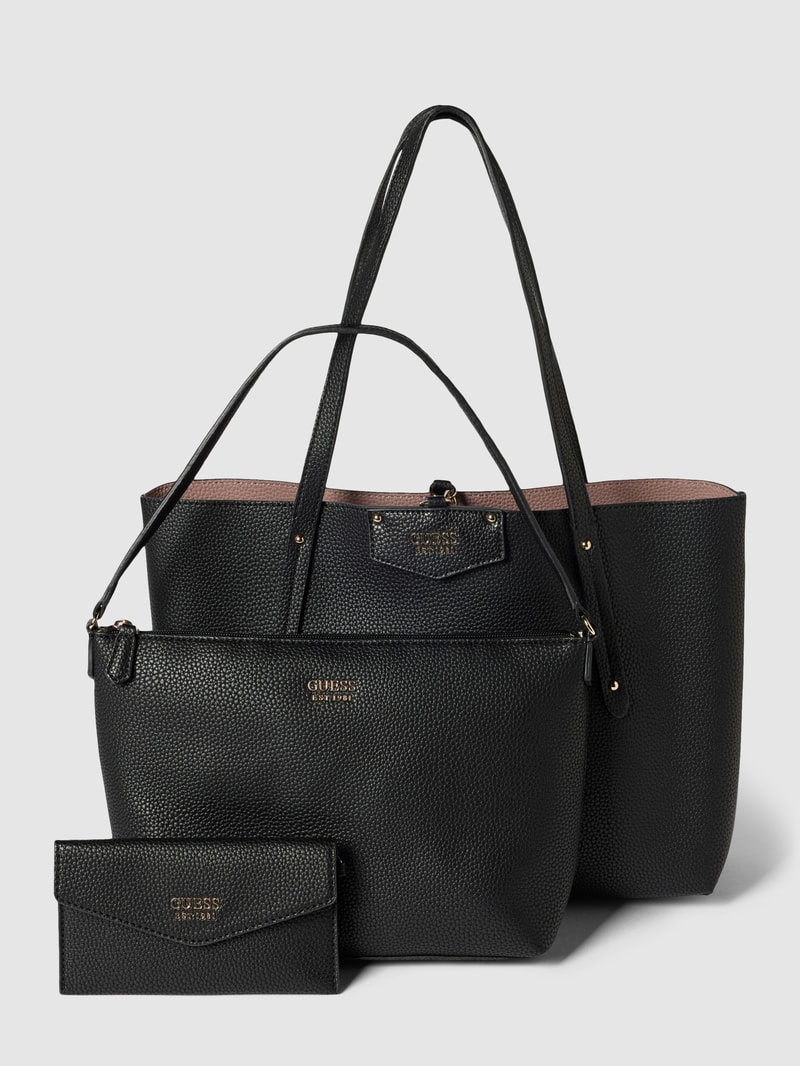 Shopper mit Strukturmuster Modell 'ECO BRENTON' in schwarz