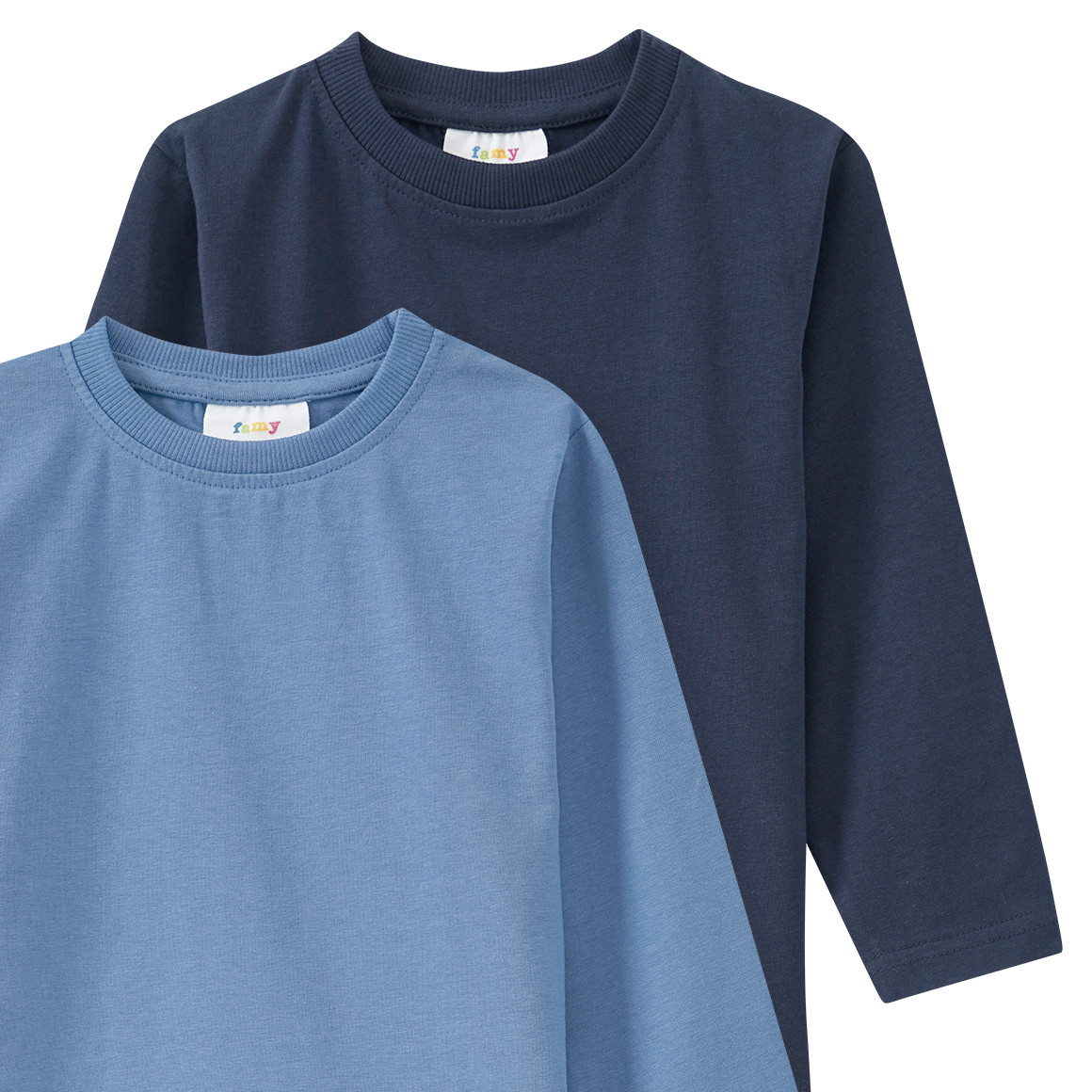 2 Jungen Langarmshirts im Basic-Look