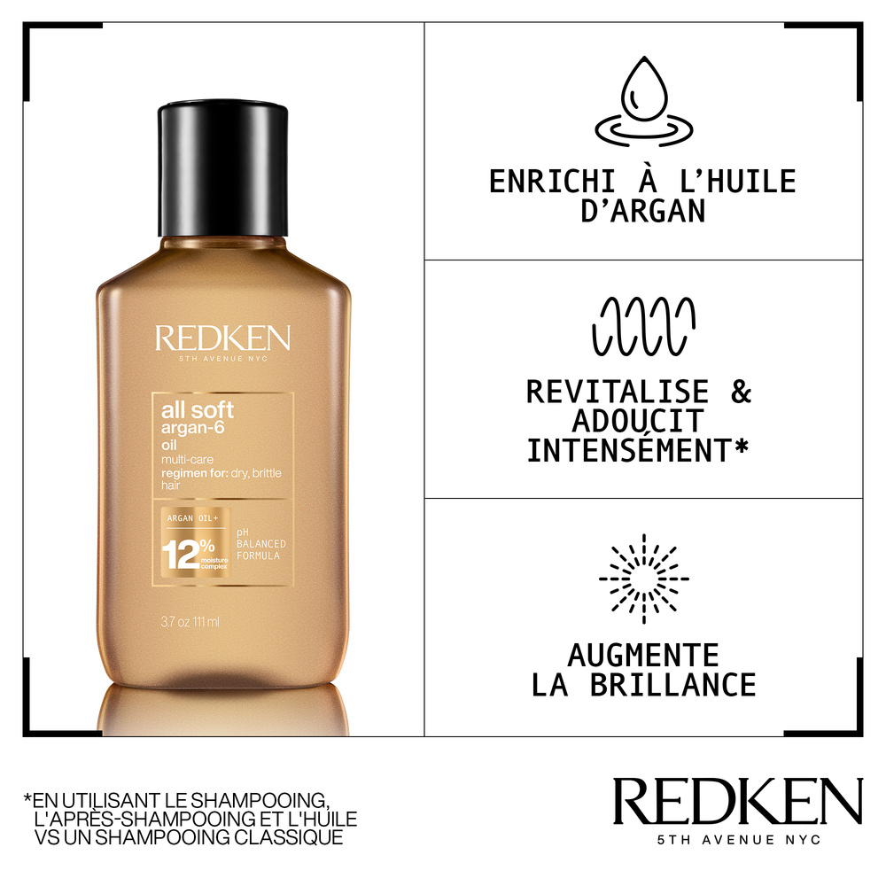 Redken All Soft Huile d'argan pour cheveux secs à rêches