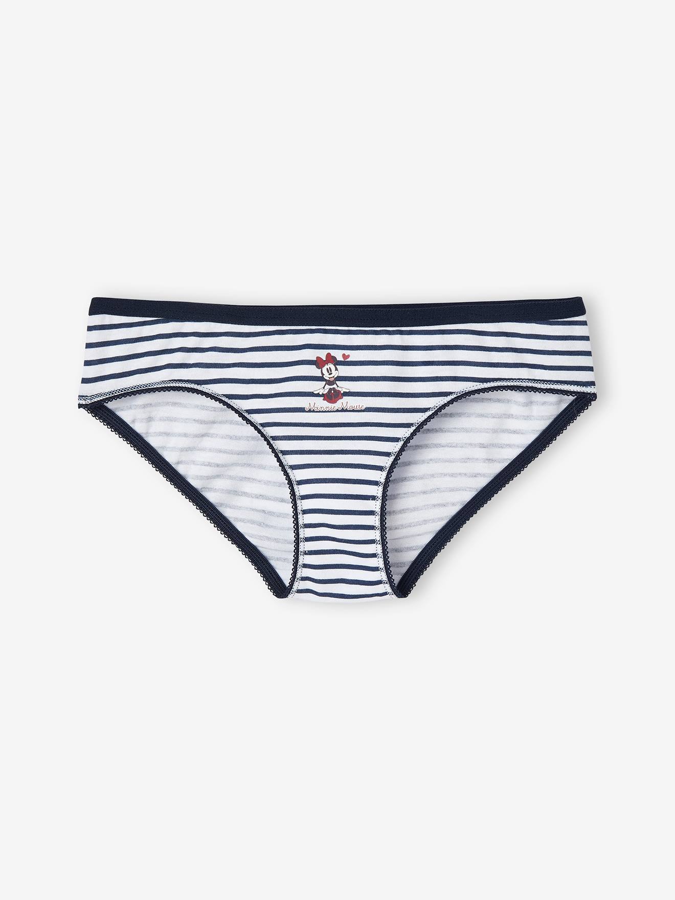 Lot de 7 culottes fille DS® Minnie rayé marine