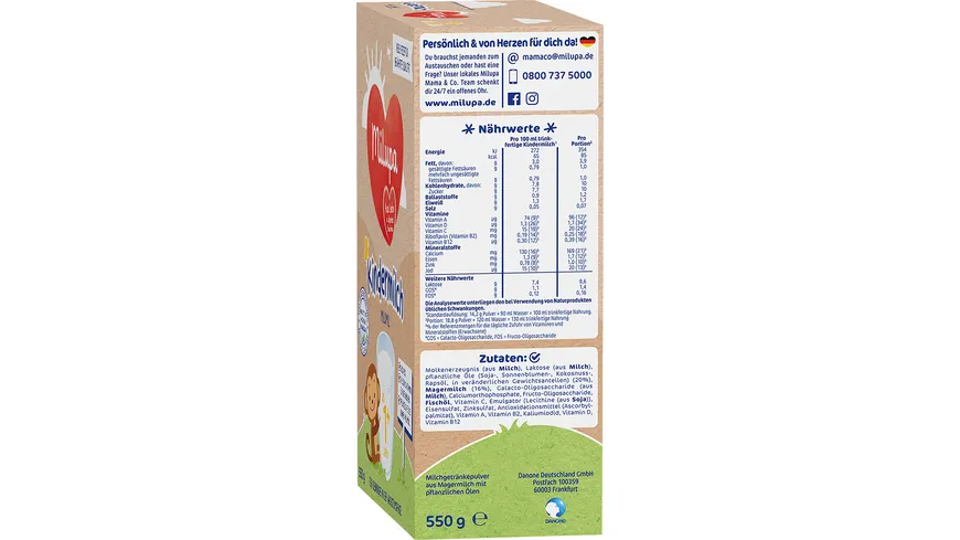 Milupa Milumil Kindermilch 1+ ab 1 Jahr 550 g