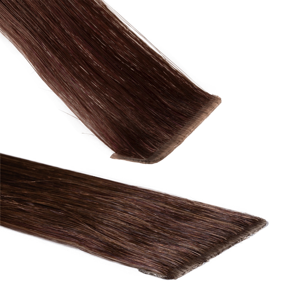 hair2heart Extensions adhesives Invisible Premium cheveux naturels #5 Marron chocolat extensions