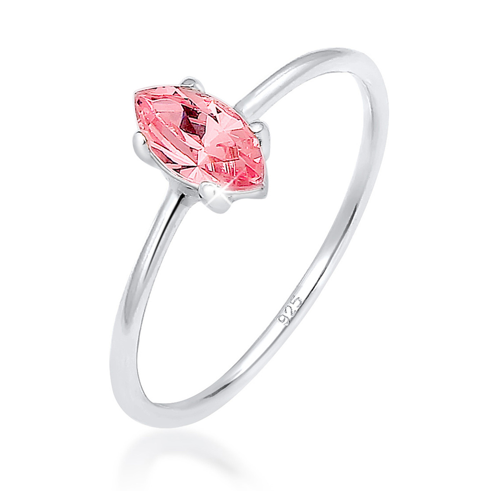 Elli Elli Bague Marquise zircone Minimal 925 Argent Bague